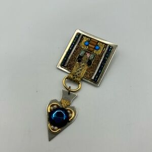 Vintage AYALA BAR handmade mosaic brooch( tiny flaw)
